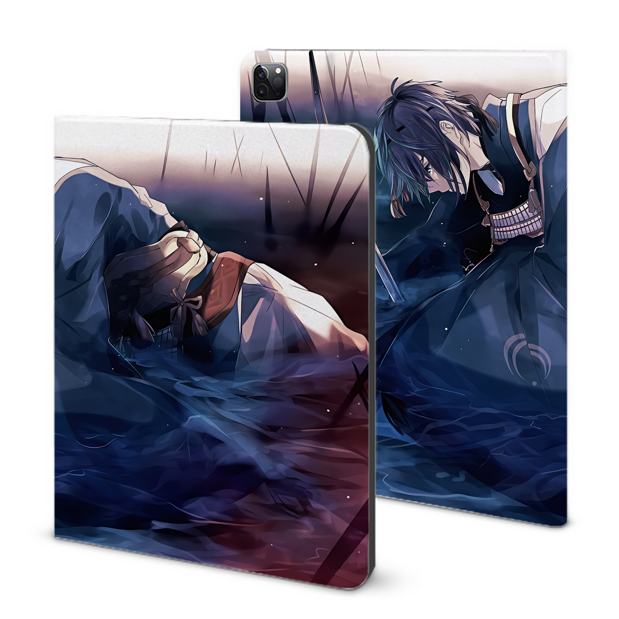 （画像用） 刀剣乱舞 Touken Ranbu IPad ケース ブック型 PUレザー TPU 耐衝撃 軽量 薄型 ペン収納なし 全面保護 IPad 各モデル対応